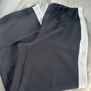 Lane Bryant Black Wide-Leg Pants with White Side Stripe
